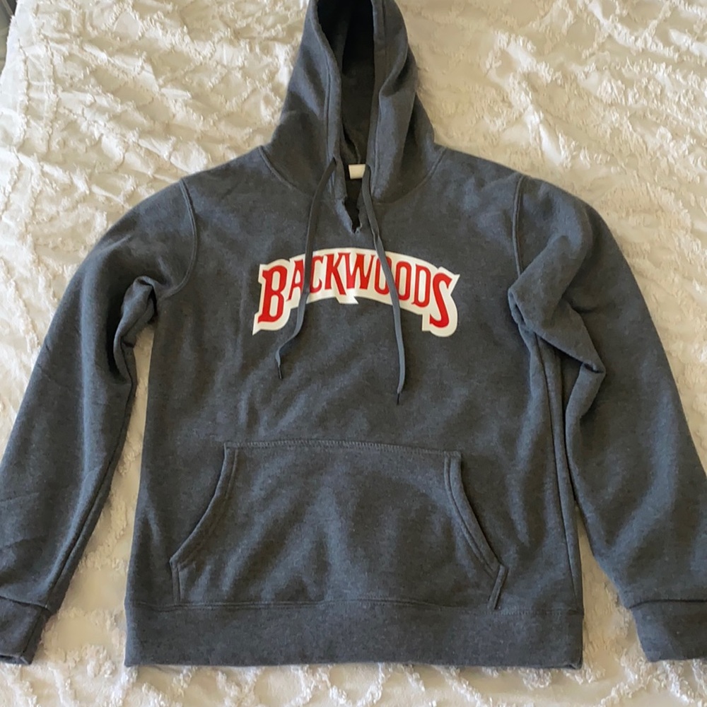 Gray Backwood hoodie in women’s medium